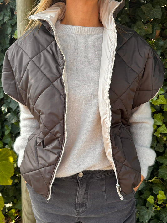 Alpaca trui lange mouw Ecru/licht beige