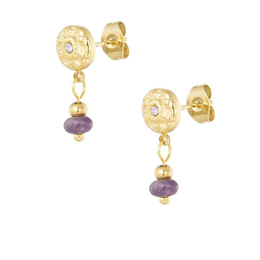 Oorhangers klassiek natuursteen Paars