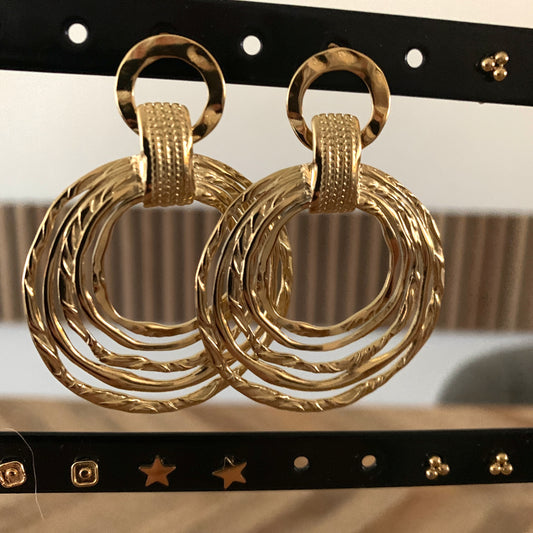Oorbellen multi cirkels Goud