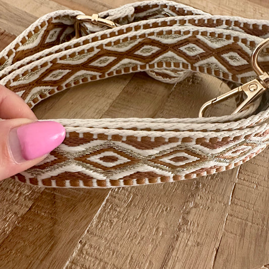 Telefoonband/Tasband Camel/Beige Ruit