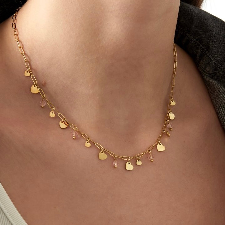 Full of Love ketting- Zachtroze