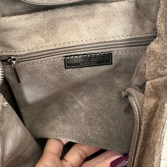 Prachtige suède lederen shopper Taupe