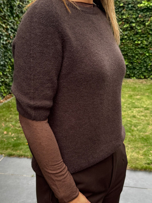 Alpaca trui Lisa Choco bruin