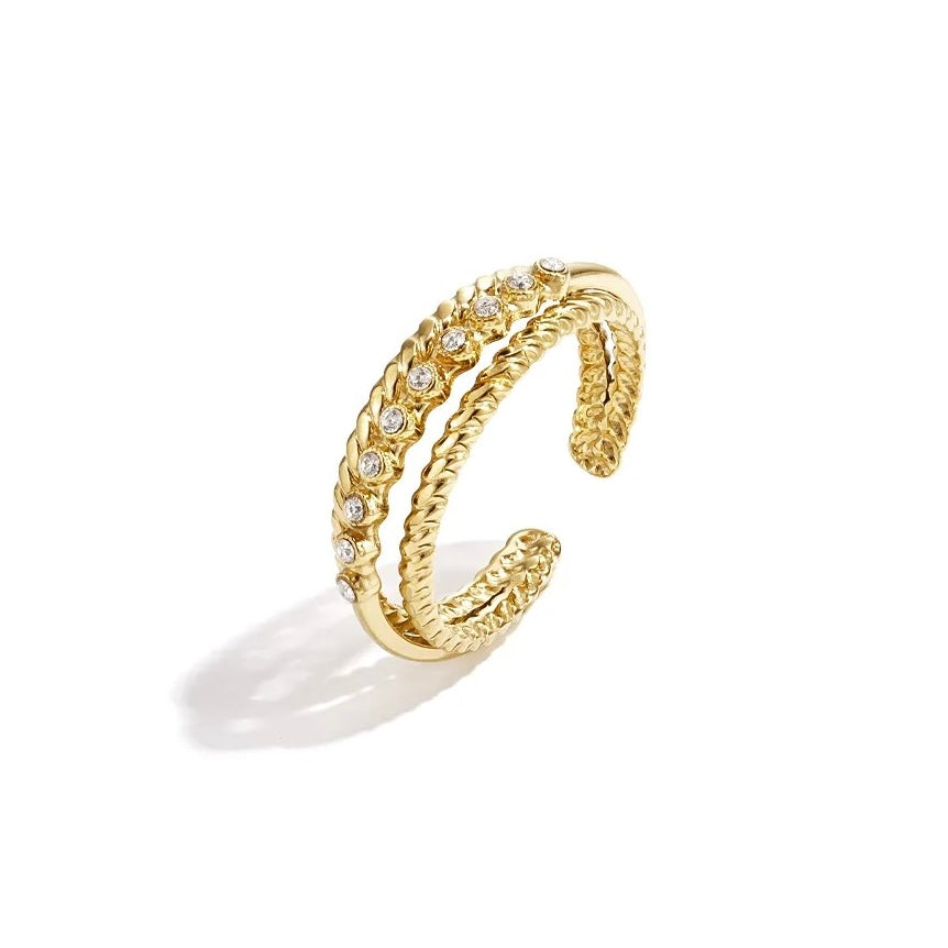 Dubbele ring (3) met steentjes