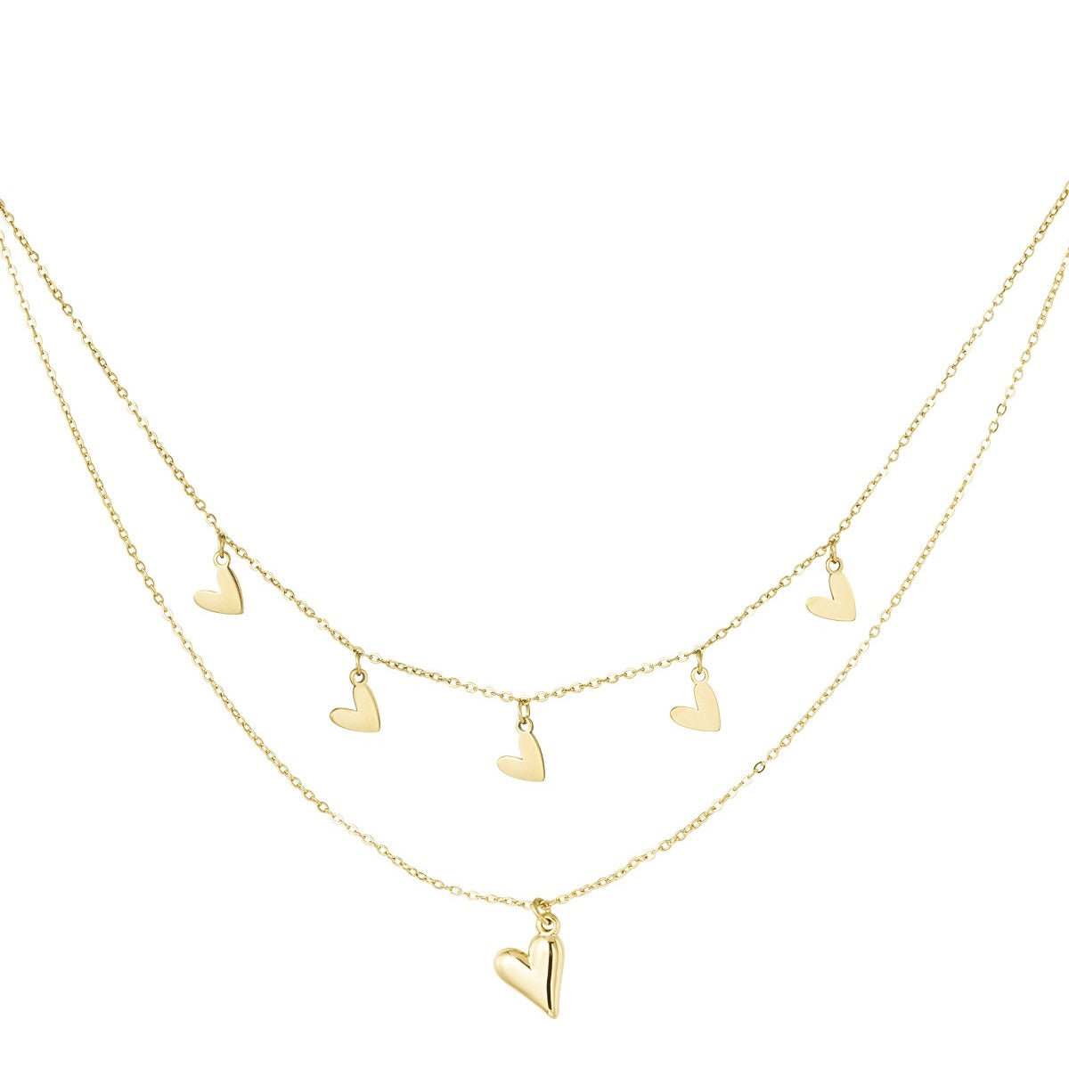 Dubbele hart ketting