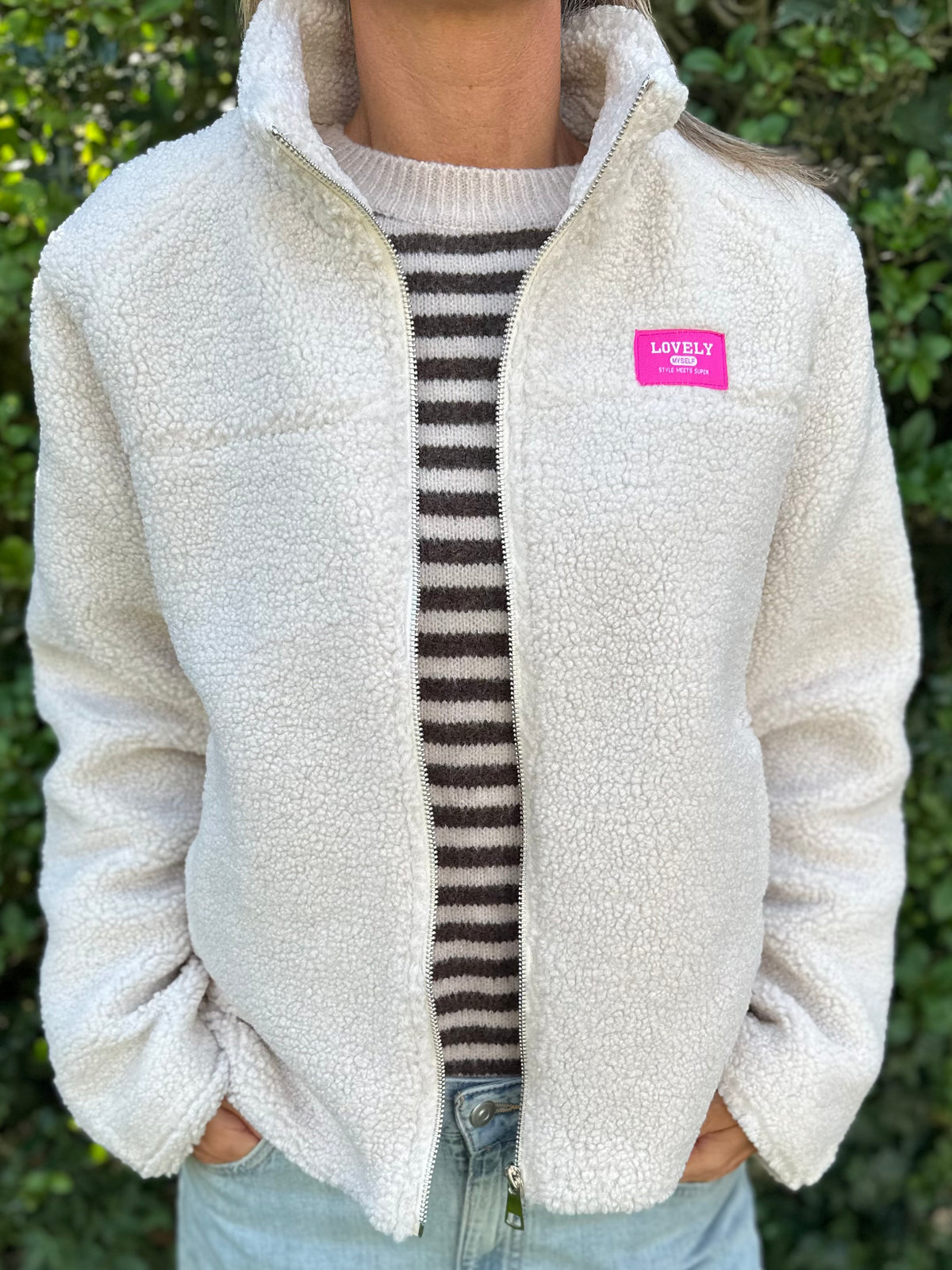Teddy Jacket Ecru patch
