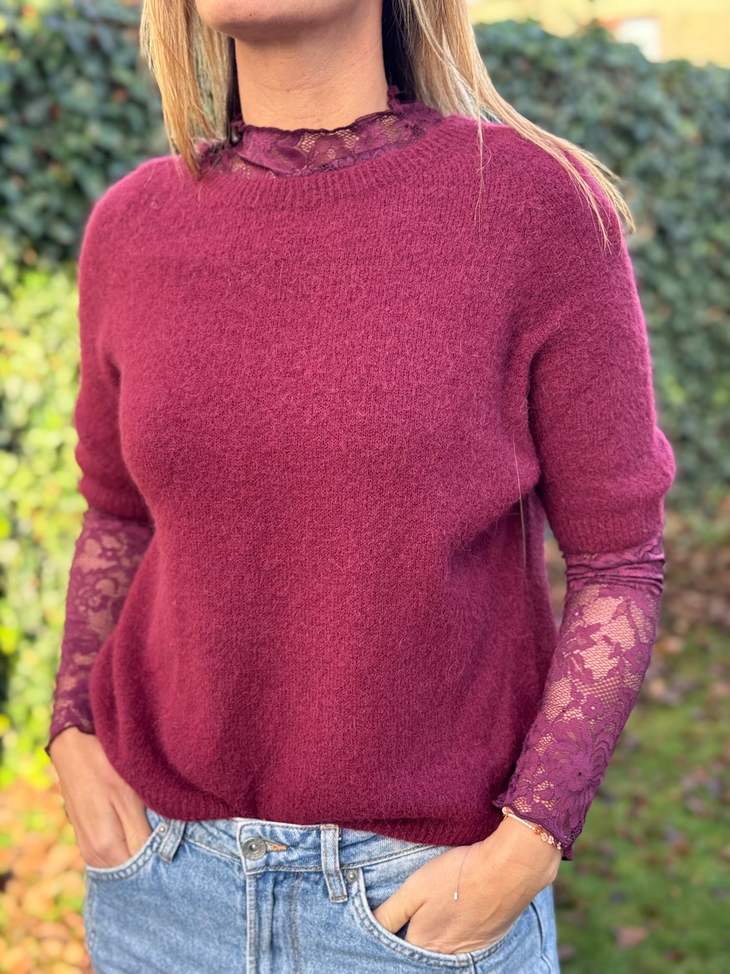 Alpaca trui Lisa Burgundy/Bordeaux