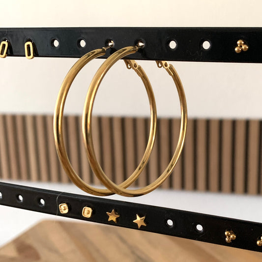 Oorbellen basic cirkel groot Goud