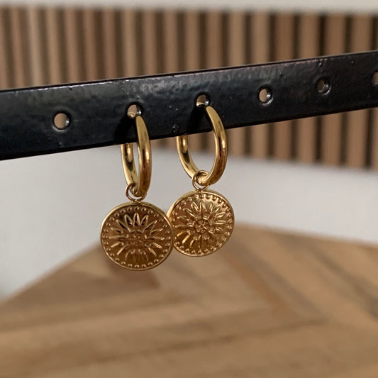 Oorbellen ronde coin