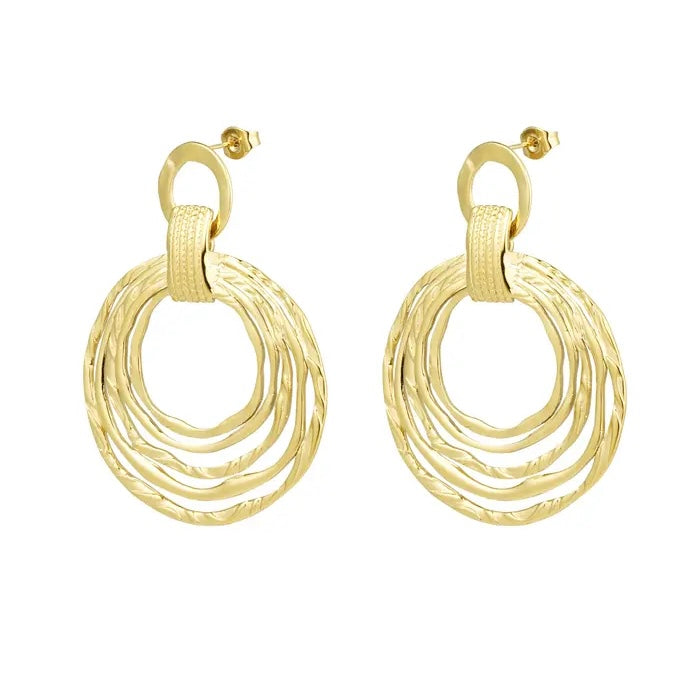 Oorbellen multi cirkels Goud