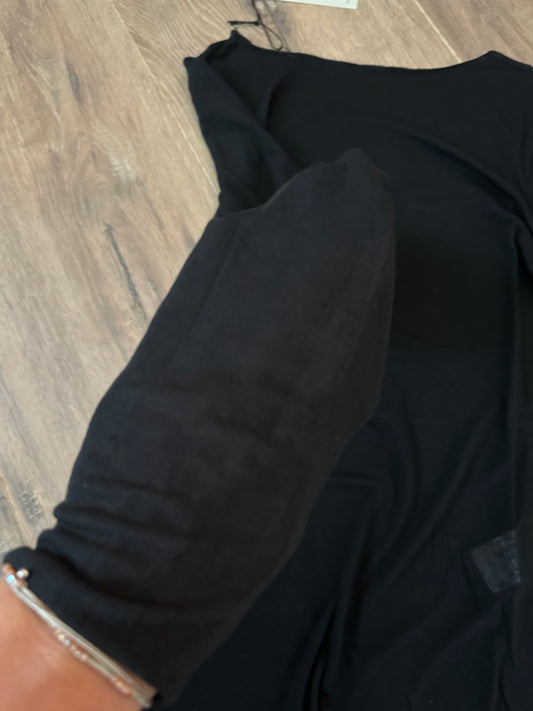 Top Cashmere stretch Zwart