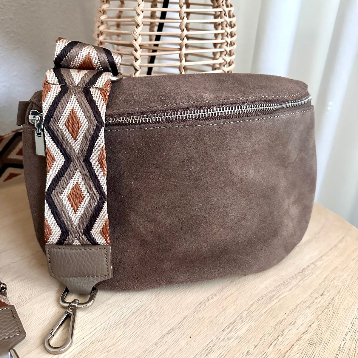 Crossbody tasTaupe suède