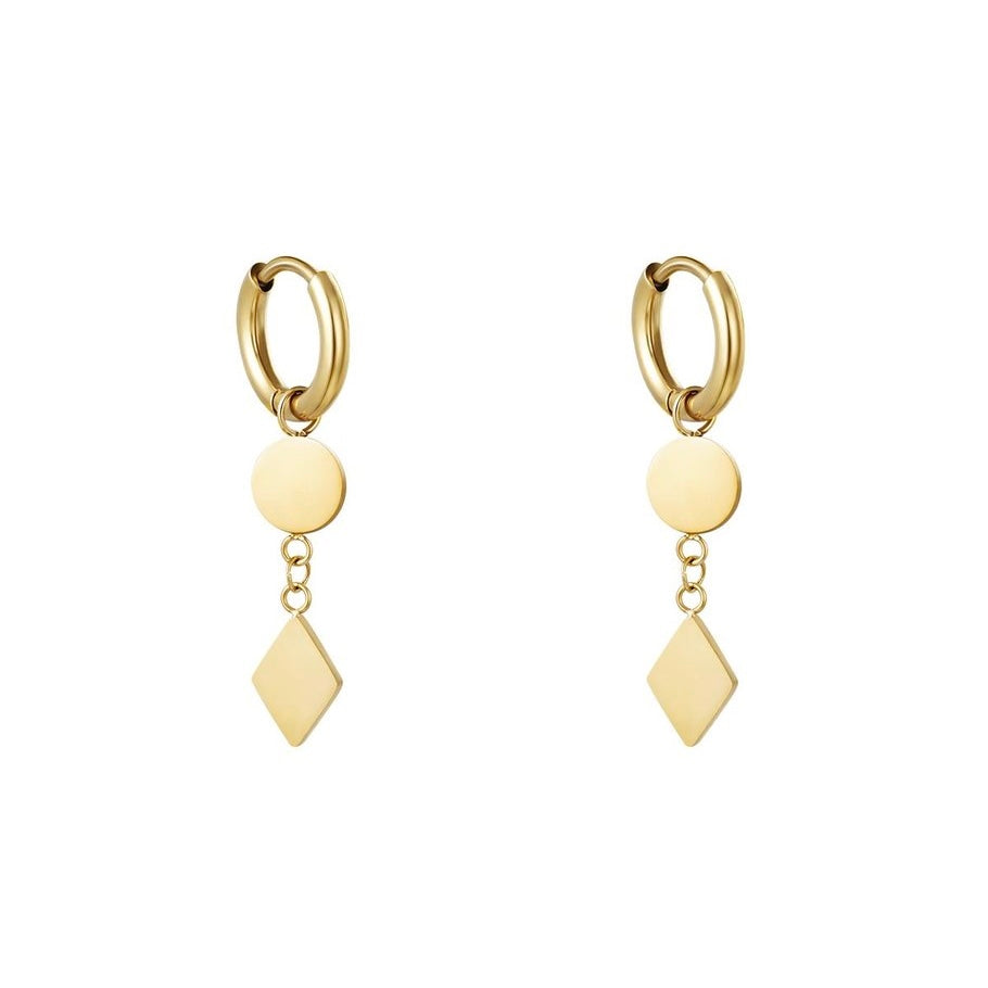Oorhangers geometry Goud