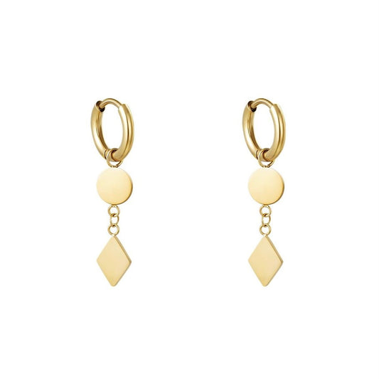 Oorhangers geometry Goud