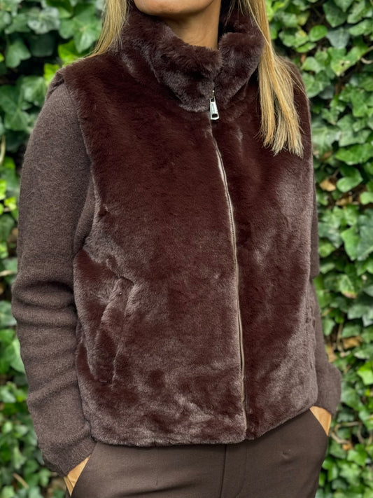 Alpaca Trui lange mouw Chocobruin