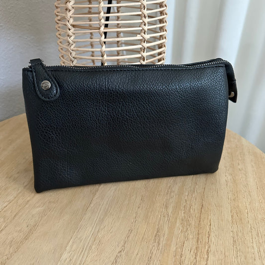 Schoudertasje/crossbody 'New York' inclusief drie banden Zwart