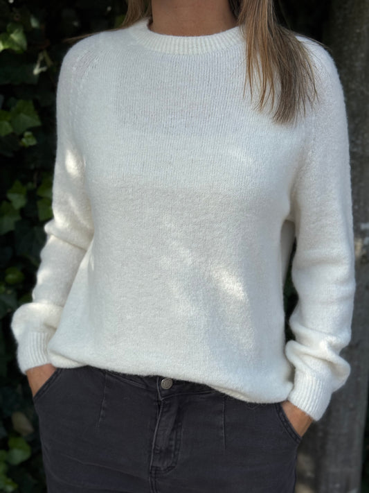 Alpaca trui lange mouw Off white