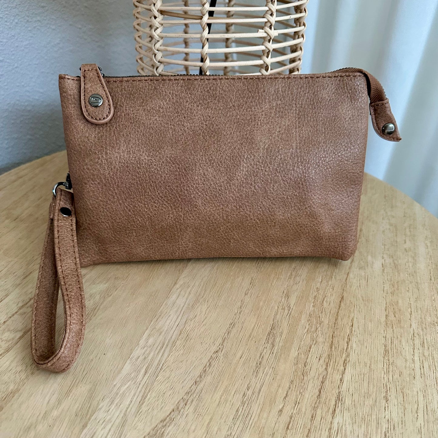 Schoudertasje/crossbody 'New York' inclusief drie banden Camel