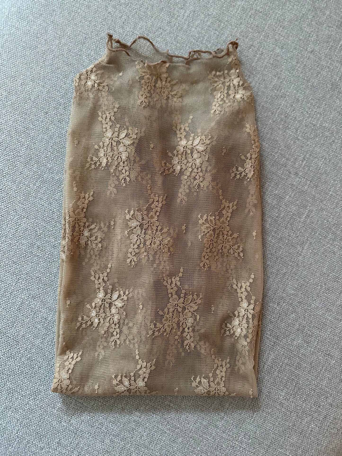 Kanten Top Brique/Huidskleur