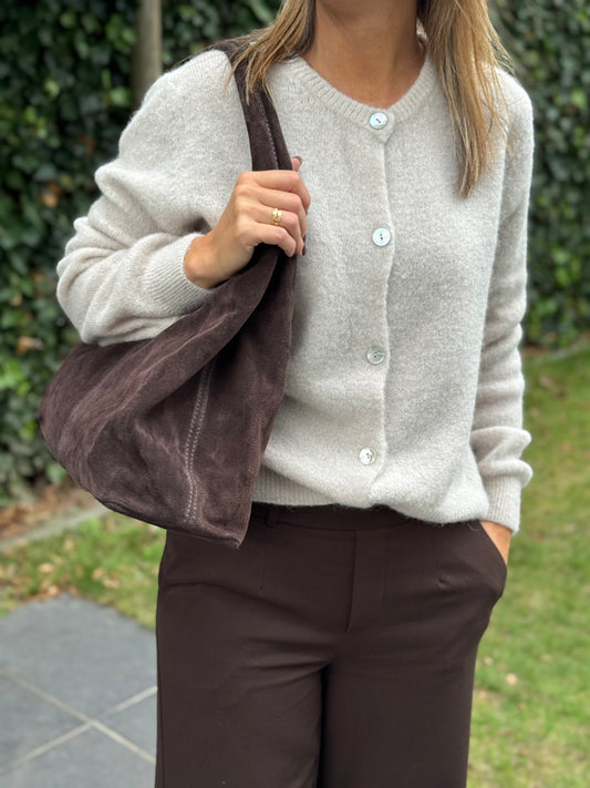 Alpaca vestje (30%) Crème/licht beige