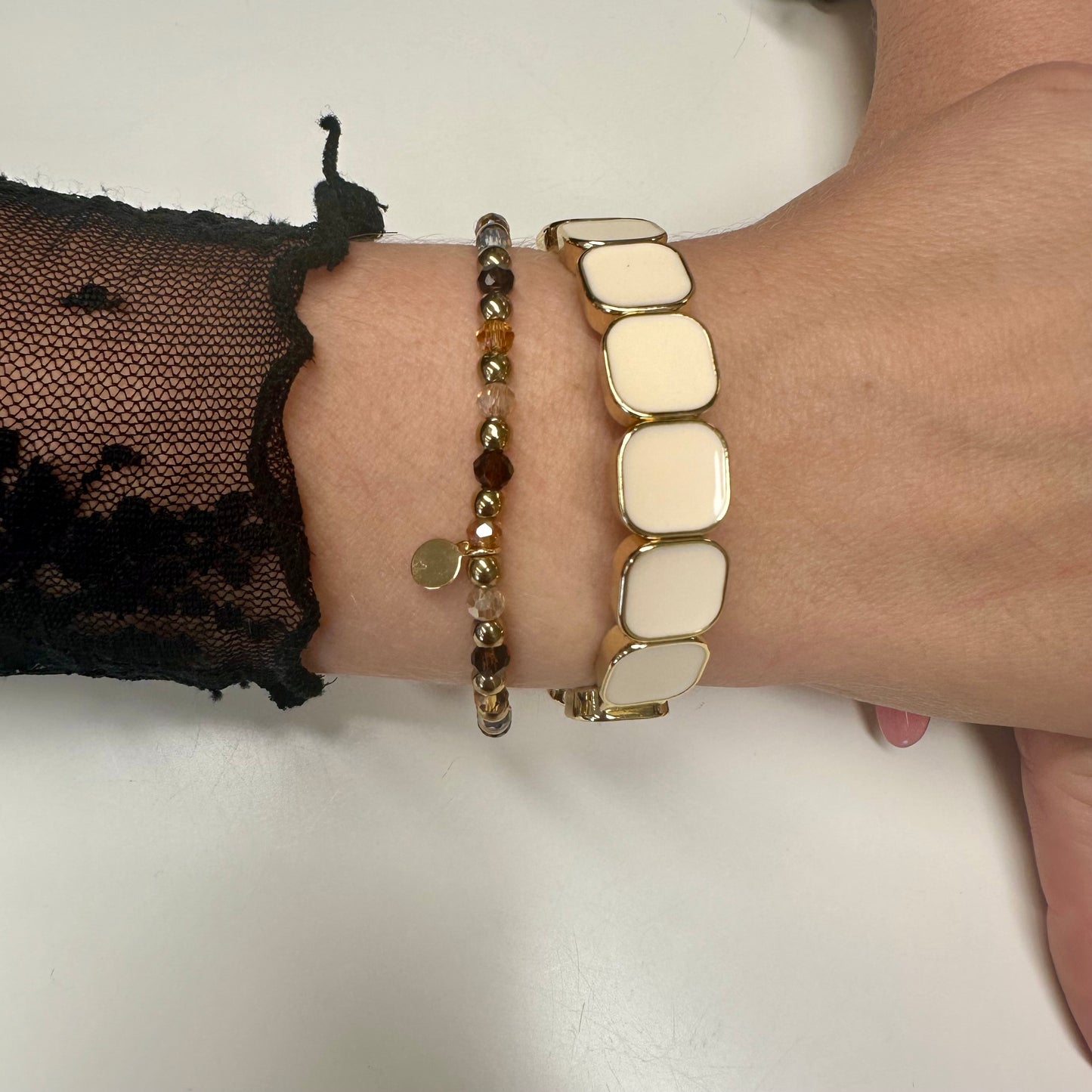 Armband 'Lola' Naturel-Goud