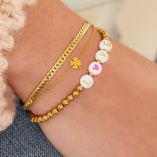 Meerlaags armbandje Klavertje vier