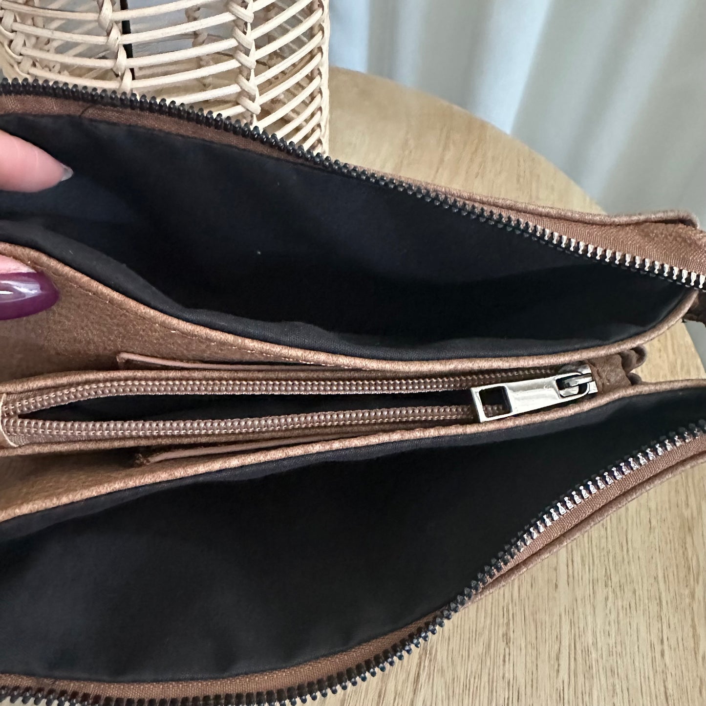 Schoudertasje/crossbody 'New York' inclusief drie banden Camel