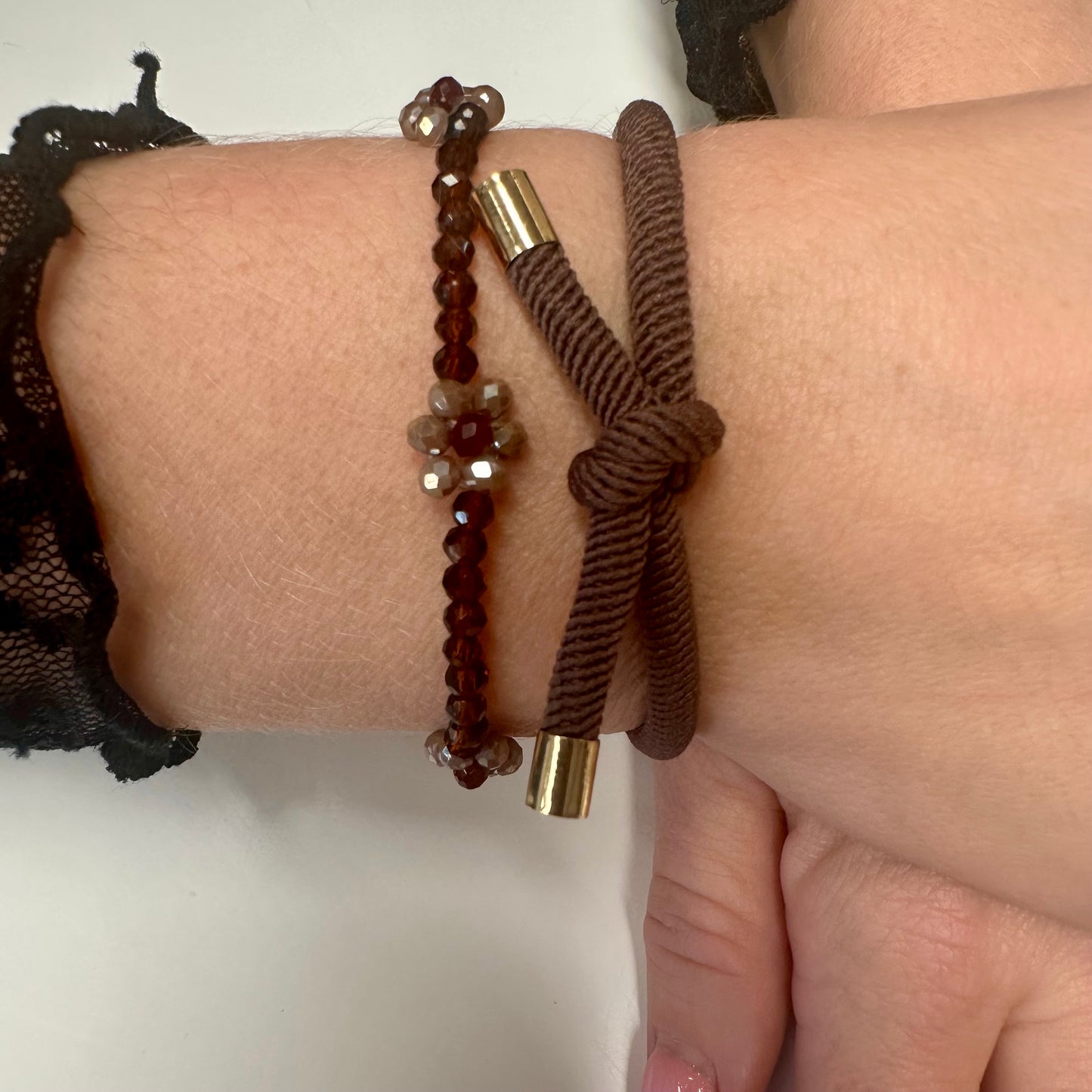 Haarelastiek Armband Koffiebruin