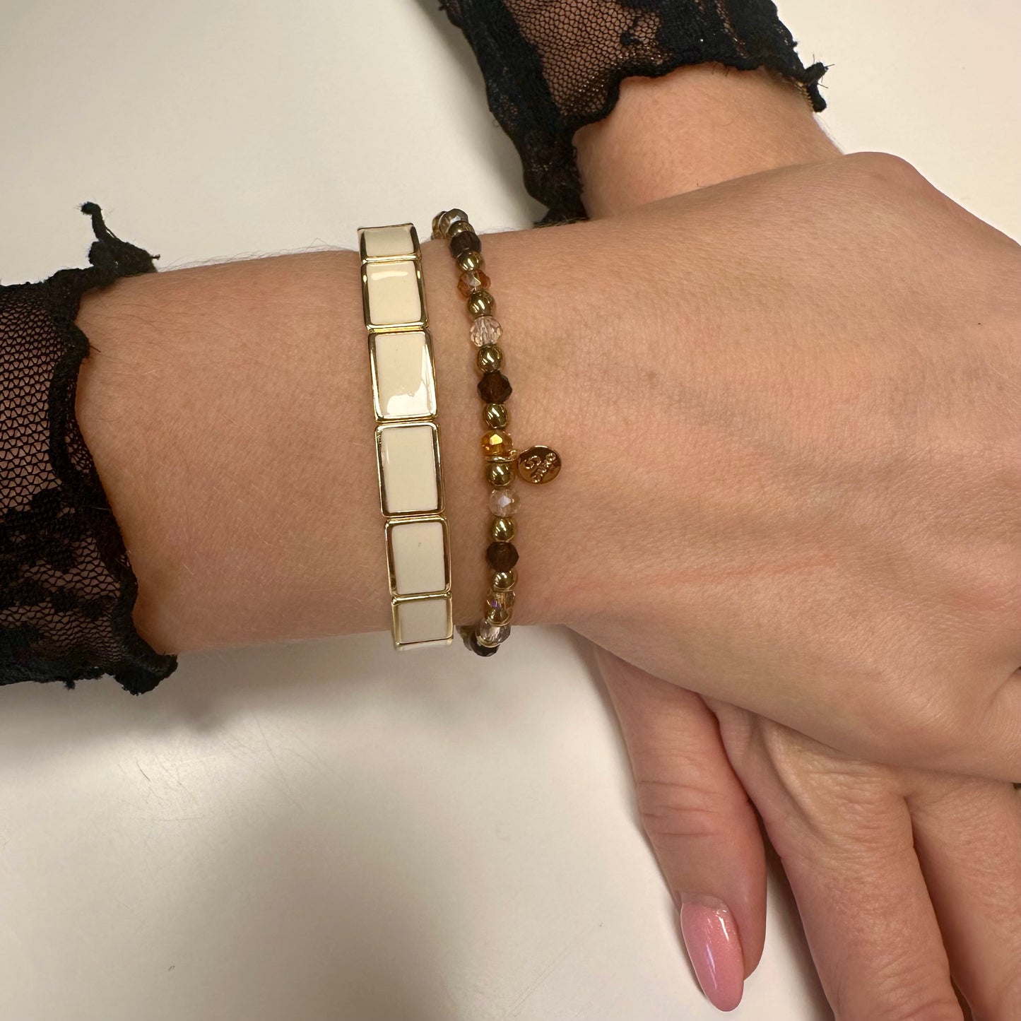 Armband 'Benthe' Naturel-Goud