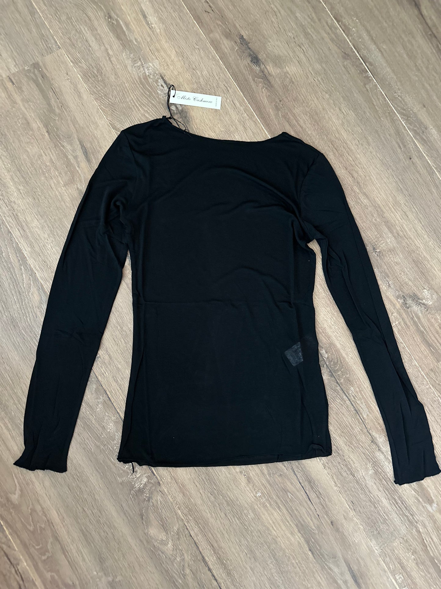 Top Cashmere stretch Zwart