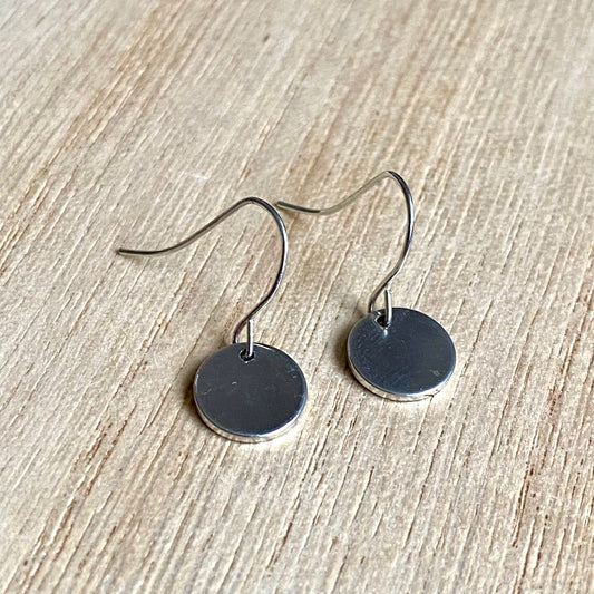 Oorhanger Zilver met plat muntje