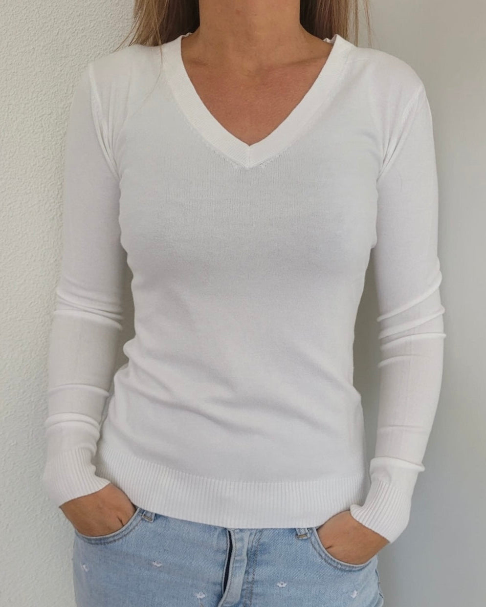 Truitje v-hals Wit