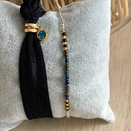 Ibiza setje Zwart/ Turquoise/ Goud