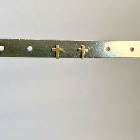 Oorstuds mini kruisje Goud