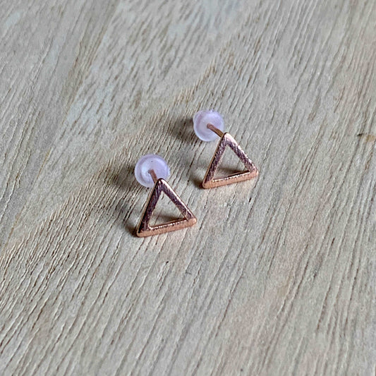 Oorstuds open driehoekje Roségoud