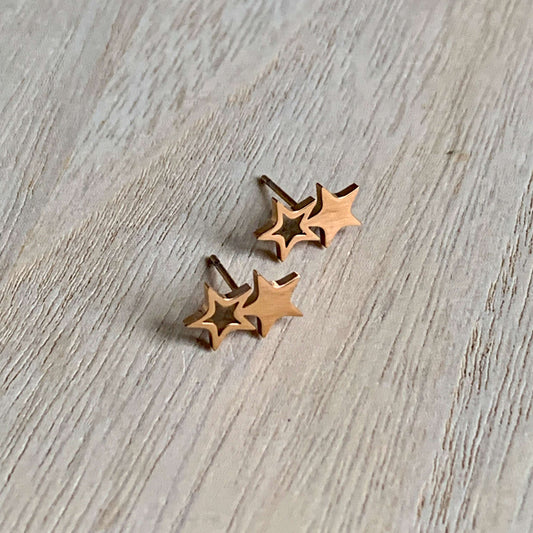 Oorstuds twee sterren Roségoud