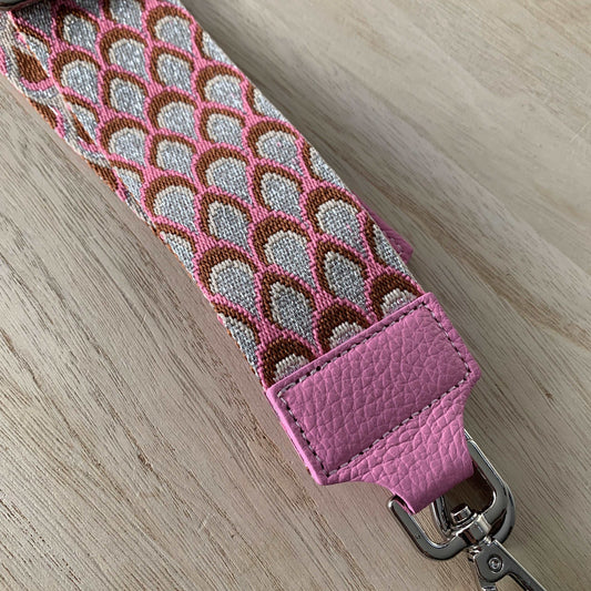 Schouderband breed Pink 'druppel'