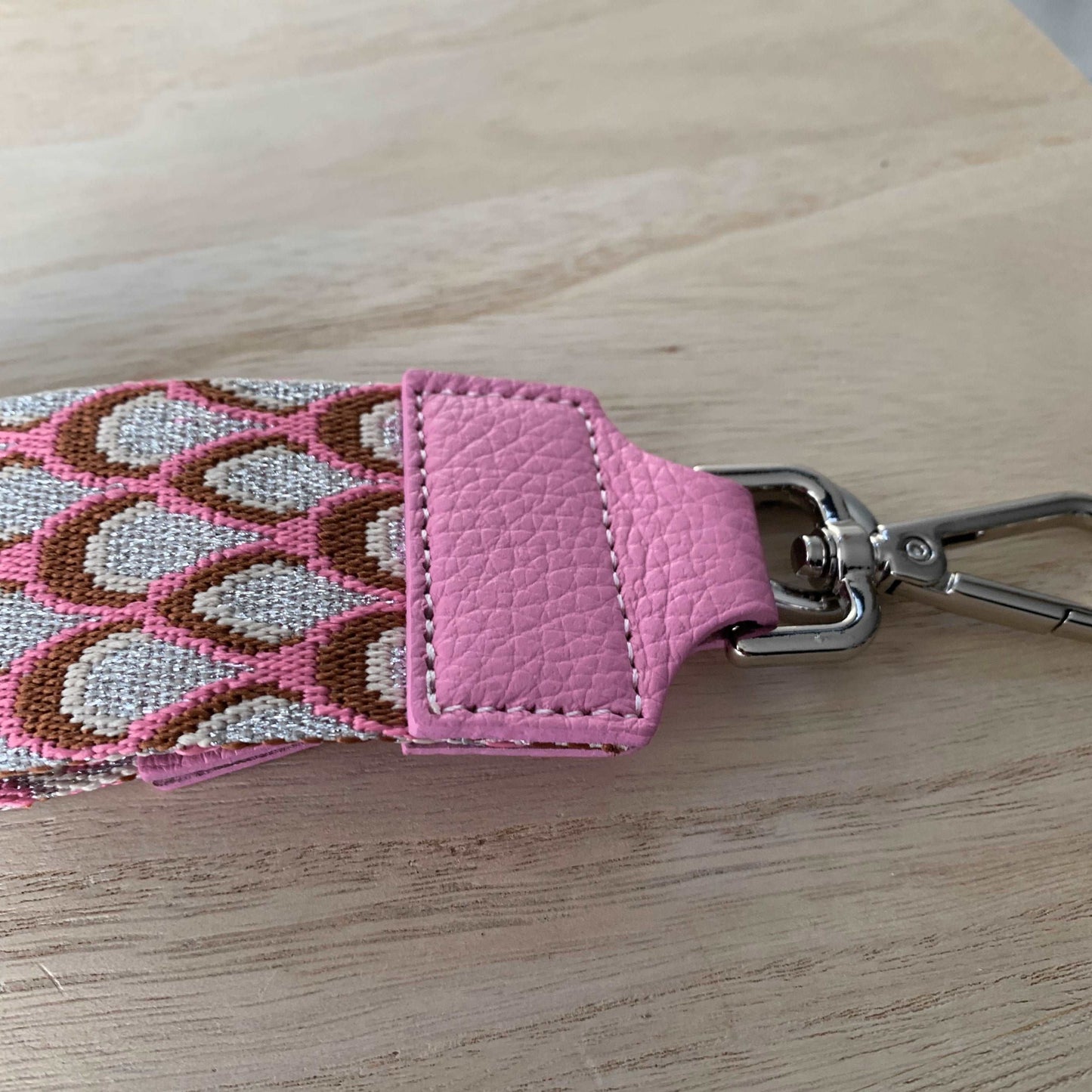 Schouderband breed Pink 'druppel'