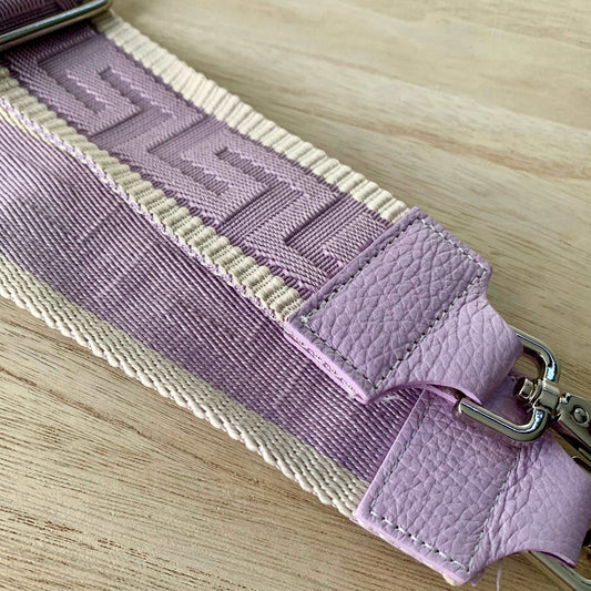 Schouderband breed Lila met Off-White randje