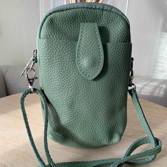Lederen crossbody tasje Groen voor een avondje uit