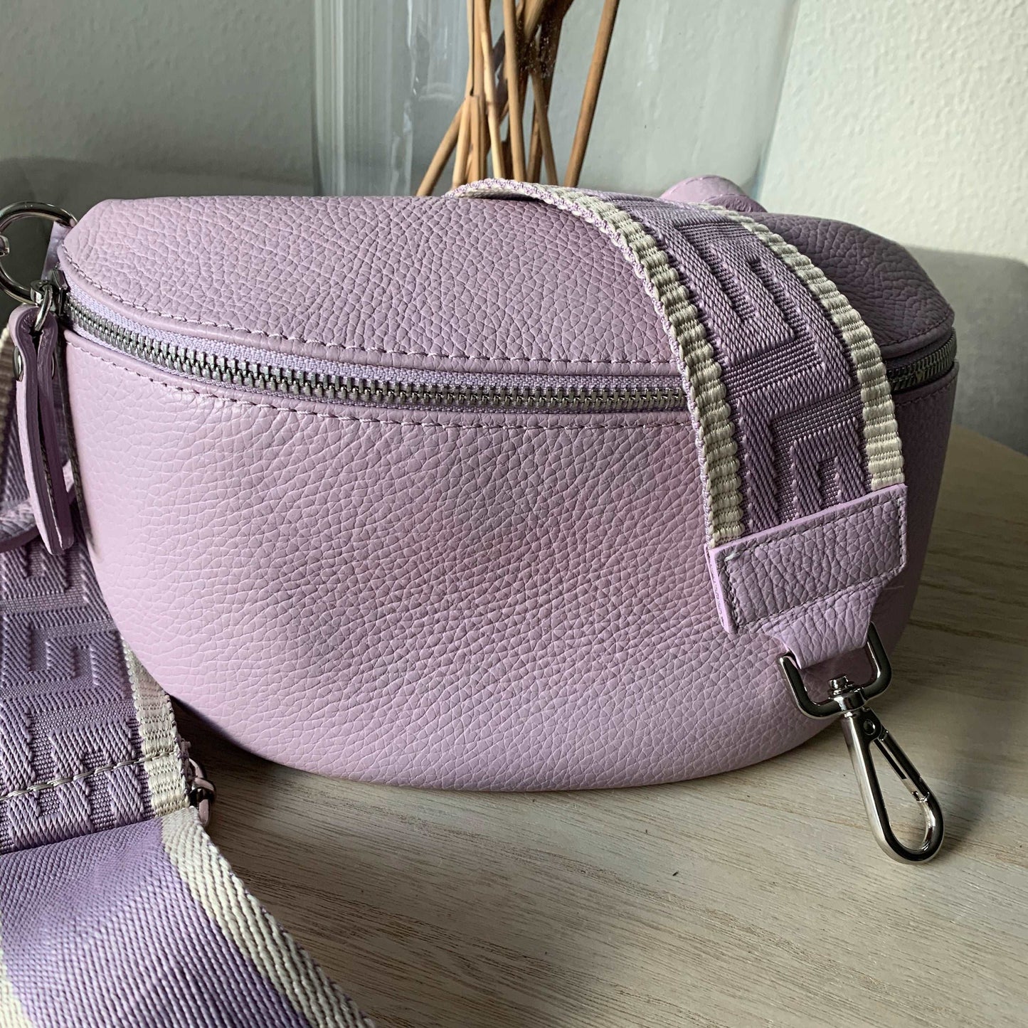 Lederen heup/crossbody tas Lila