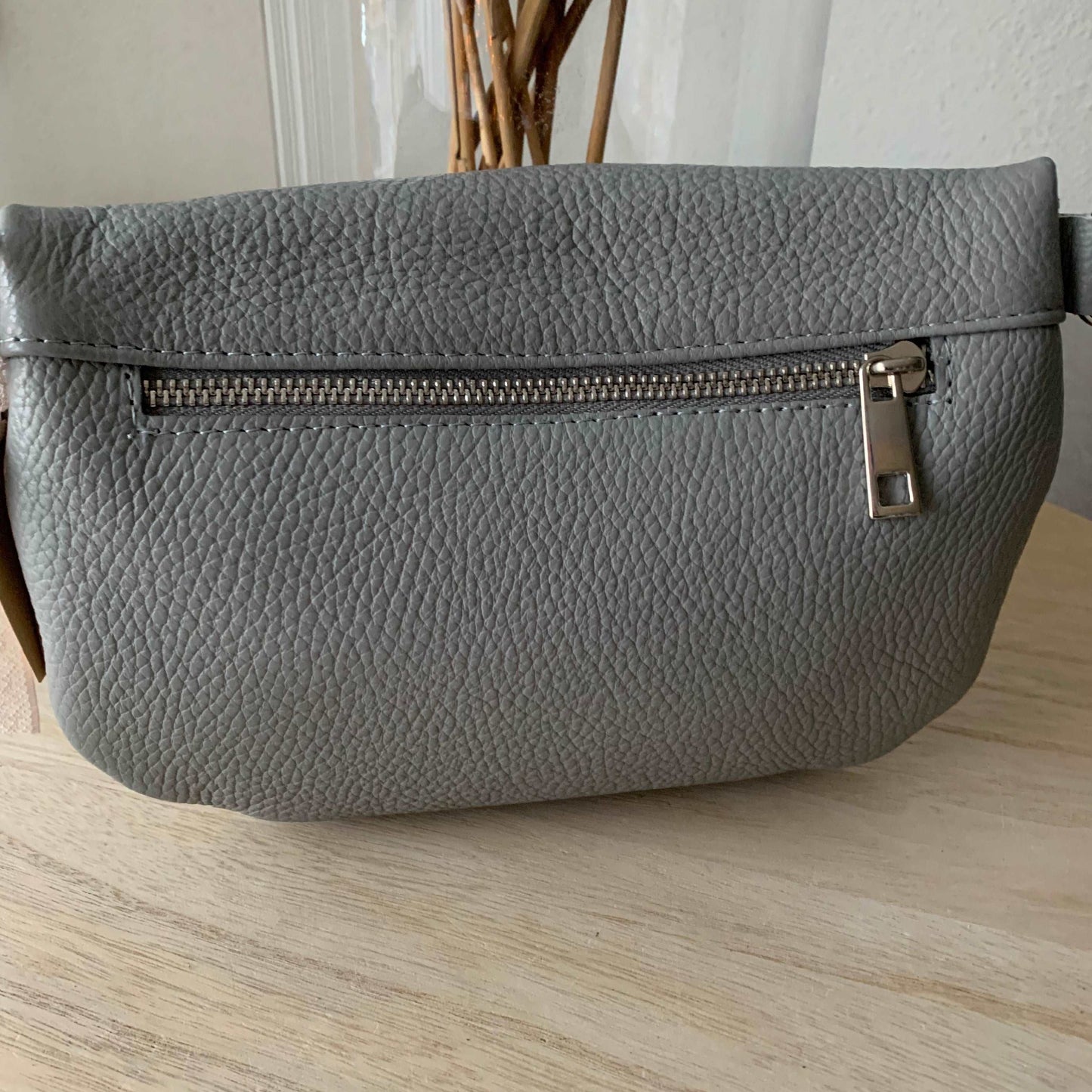 Lederen heup/crossbody tas Grijs