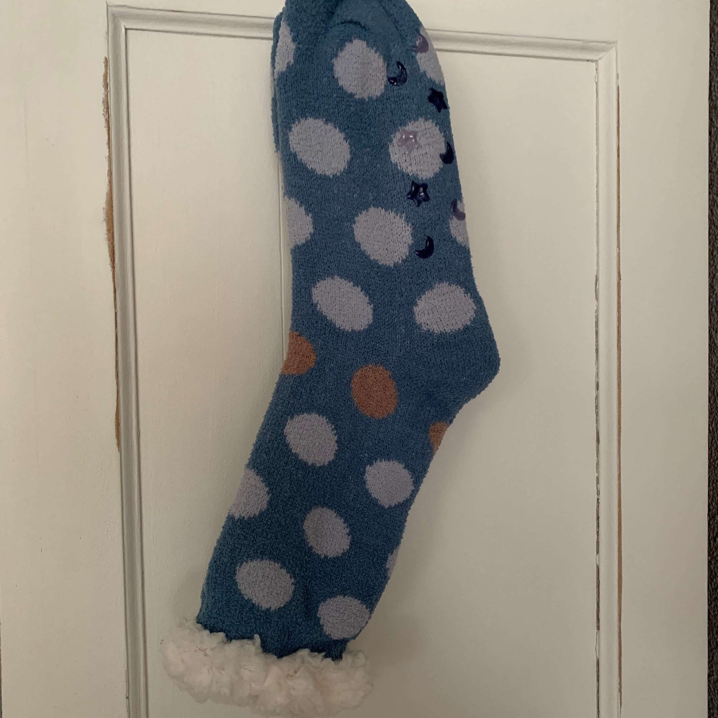 Wintersok voering 'Bolletjes' Blauw/Lichtblauw 35-41