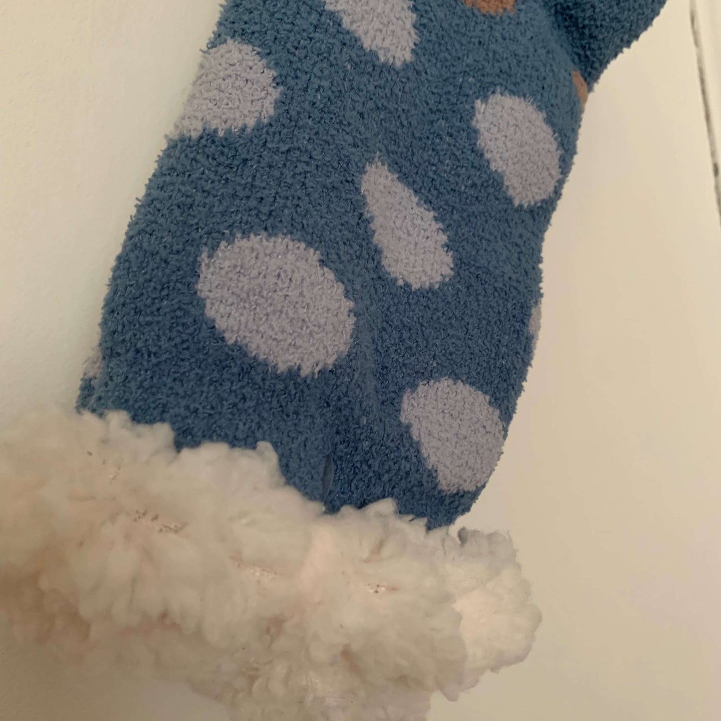 Wintersok voering 'Bolletjes' Blauw/Lichtblauw 35-41