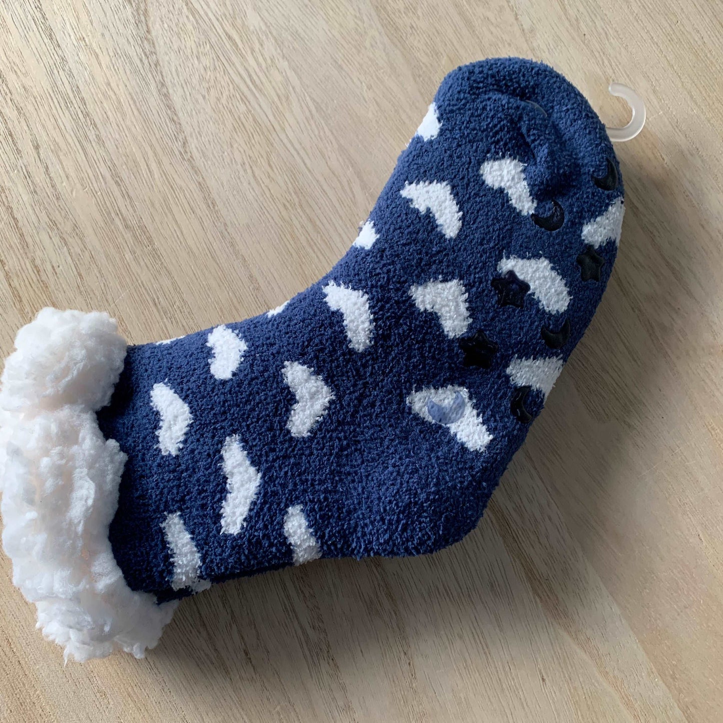 Wintersok gevoerd Kids Donkerblauw/Wit 28-32