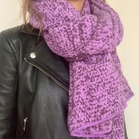 Sjaal recht Paars 'Bouclé'