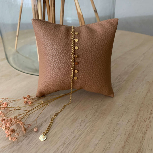 Armbandje mini coins staafje Goud