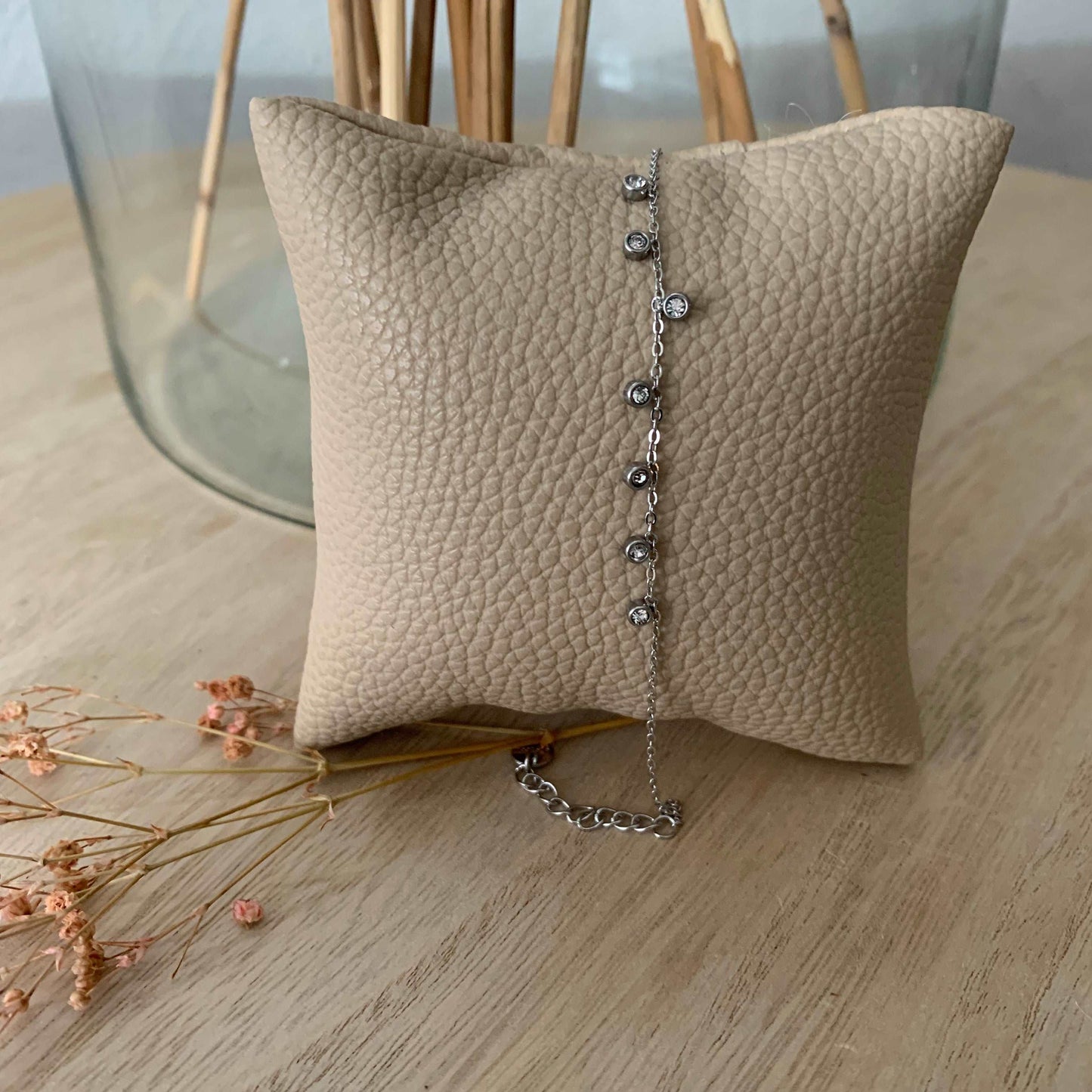 Armbandje Zilver met kleine steentjes