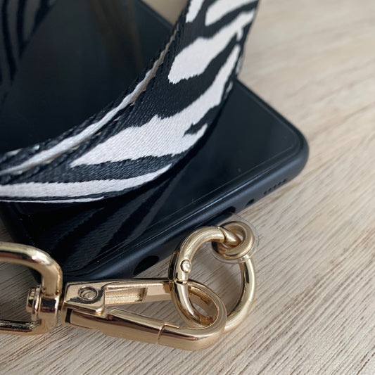 Telefoonband/Tasband Zwart/Beige