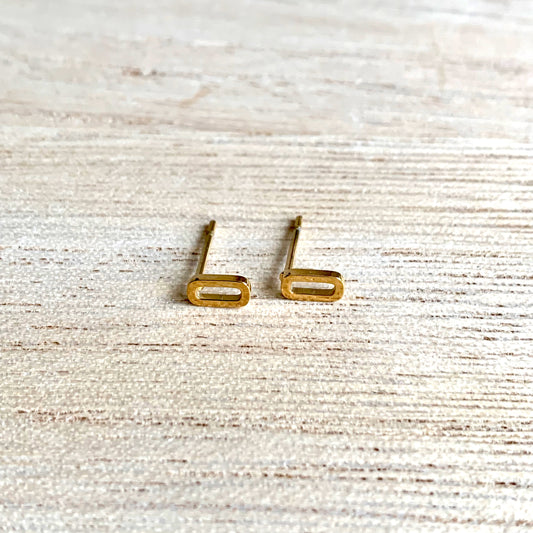 Oorstuds Goud mini rechthoekjes
